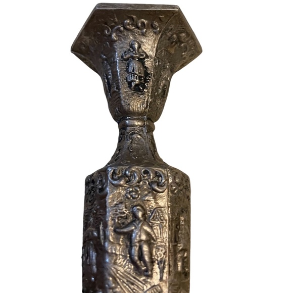 Vintage Hand Chase Silver Plated Barbour & Other Dutch Repousse Candlesticks - Picture 12 of 16